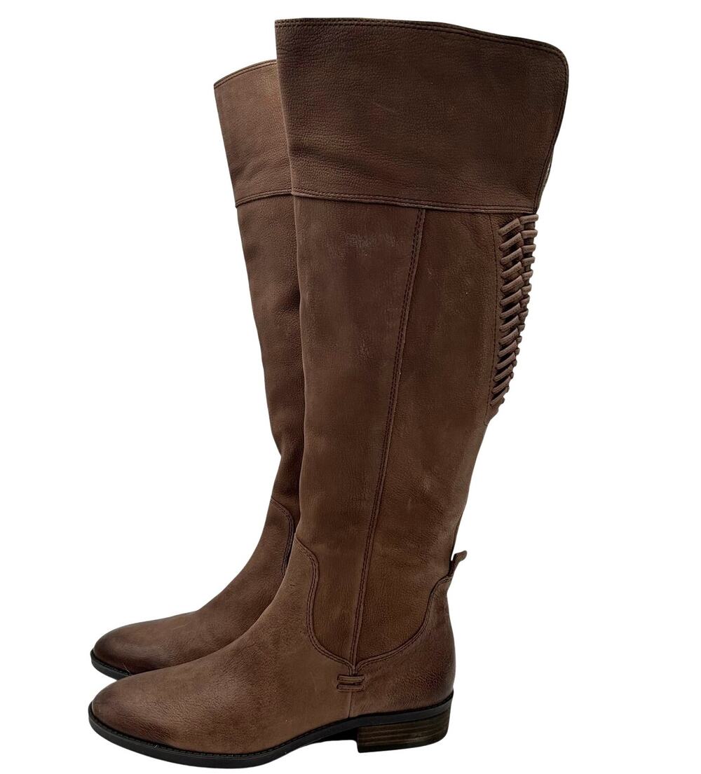 New Vince Camuto Patamina Leather Knee High Riding Boots 8.5 Tall Western Fall